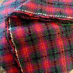 Plaid Woven Wool Fabric Checkered Pattern For Crafting & Sewing Projects
